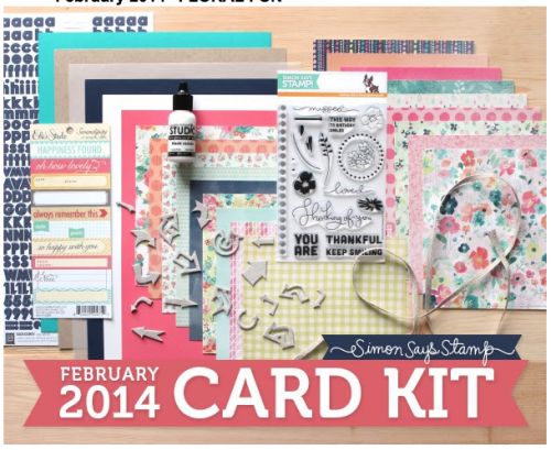 FLORAL FUN February 2014 Card Kit by SimonSaysStamp.com Card of the Month Kit Club Scrapbooking SSS Stamping Card Making featured at scrapclubs.com