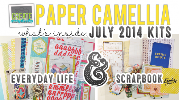 http://youtu.be/VGheri1mR9c - Create Scrapbooks What's Inside Video: PaperCamellia.com JULY 2014 Scrapbook Kit & NEW Everyday Life (pocket page style) Kit Release featured at scrapclubs.com