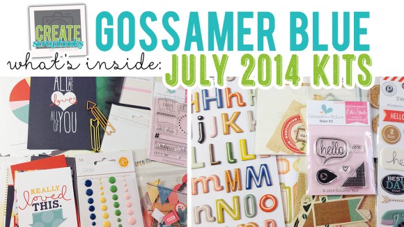 http://youtu.be/KR1LHdH6Xak - JULY 2014 - Create Scrapbooks What's Inside Video Gossamer Blue Scrapbook Kits