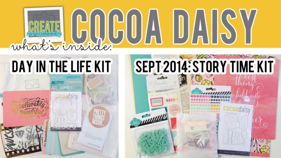 http://youtu.be/5XpbmzhejWM - Create Scrapbooks What's Inside VIDEO: Cocoa Daisy STORY TIME Scrapbook Kit, DAY IN THE LIFE KIT - SEPTEMBER 2014 Exclusive Kits