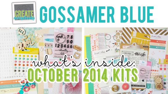 http://youtu.be/i5JhtMQB0o0 - OCTOBER 2014 - Create Scrapbooks What's Inside Video featuring Gossamer Blue Scrapbook Kits