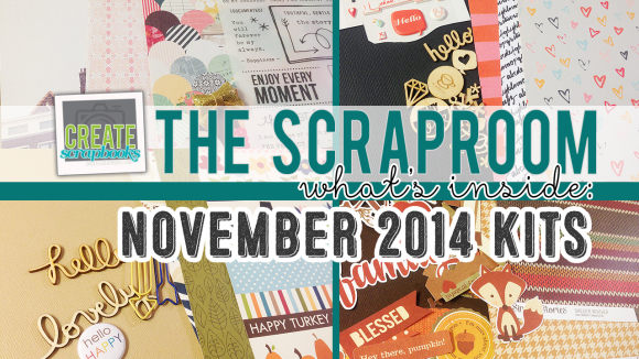 http://youtu.be/efSb0Rm-js4 NOVEMBER 2014 - Create Scrapbooks What's Inside Video featuring THE SCRAPROOM Scrapbook Kits + Project Life Kit + Add-Ons