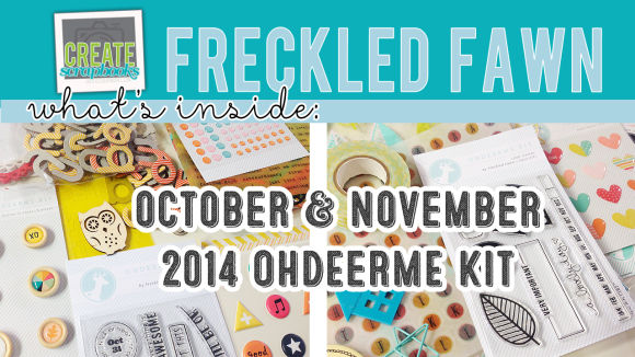 http://youtu.be/PPsv0GjD4IA - Create Scrapbooks What's Inside VIDEO: FreckledFawn.com: OHDEERME OCTOBER + NOVEMBER 2014 Embellishment Kit - Featuring Freckled Fawn Exclusives & Hero Arts Stamps